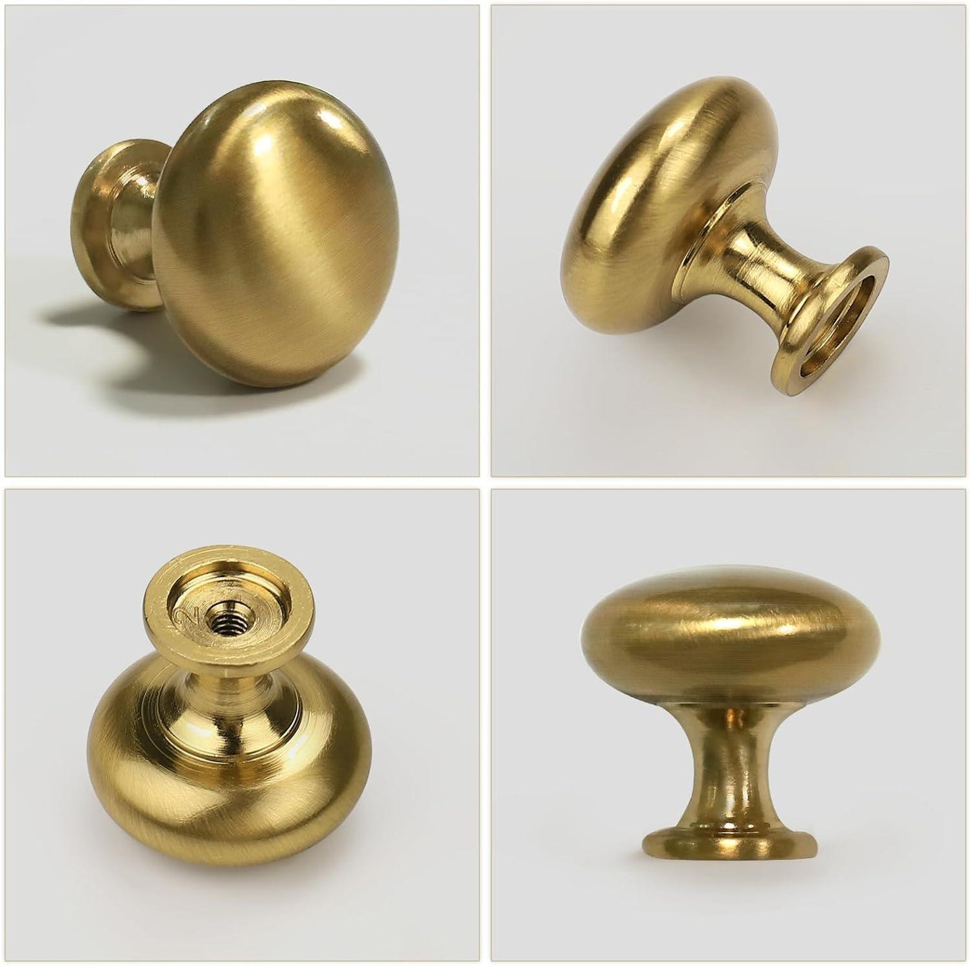 Probrico 15-Piece Gold Cabinet Hardware - 30mm Mushroom Knob for Dresser, Cupboard, and Wardrobe