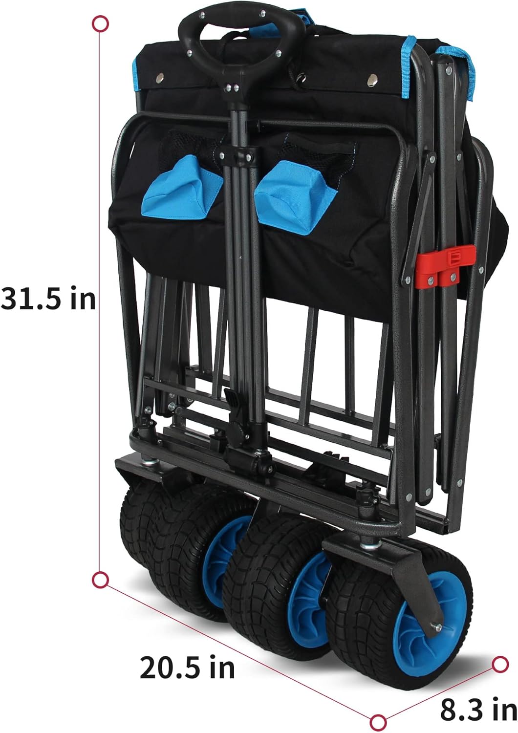 TMZ Folding Wagon Cart: Collapsible All-Terrain Utility Trolley, 265lbs Capacity