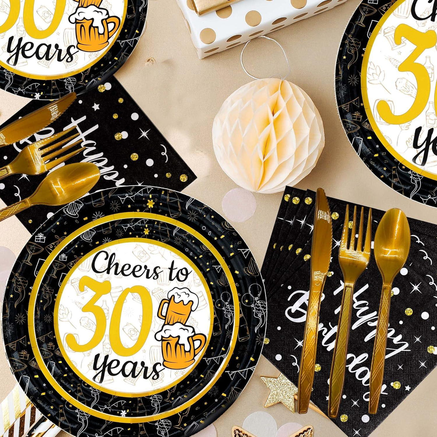 30th Birthday Decorations Men Women, Tableware for 24 Guests 169pcs - Massive Discounts