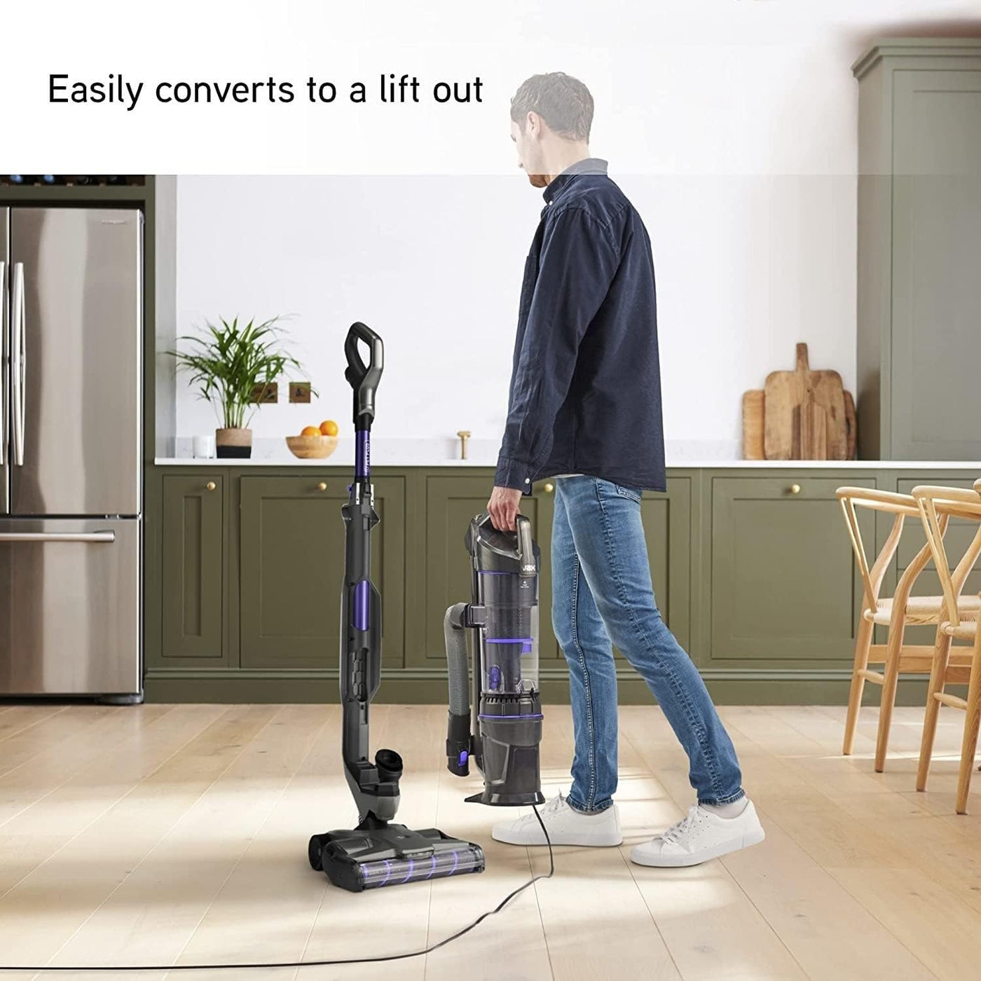 Vax Air Lift 2 Pet Plus Upright Vacuum, VersaClean & Lift Out Tech, Grey/Purple