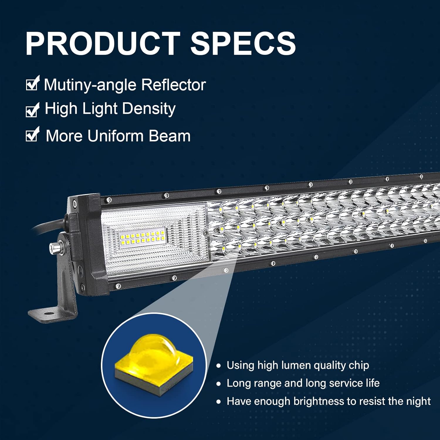 RIGIDON 42'' Slim LED Light Bar 540W - 12V/24V Off-Road Combo Beam, Waterproof