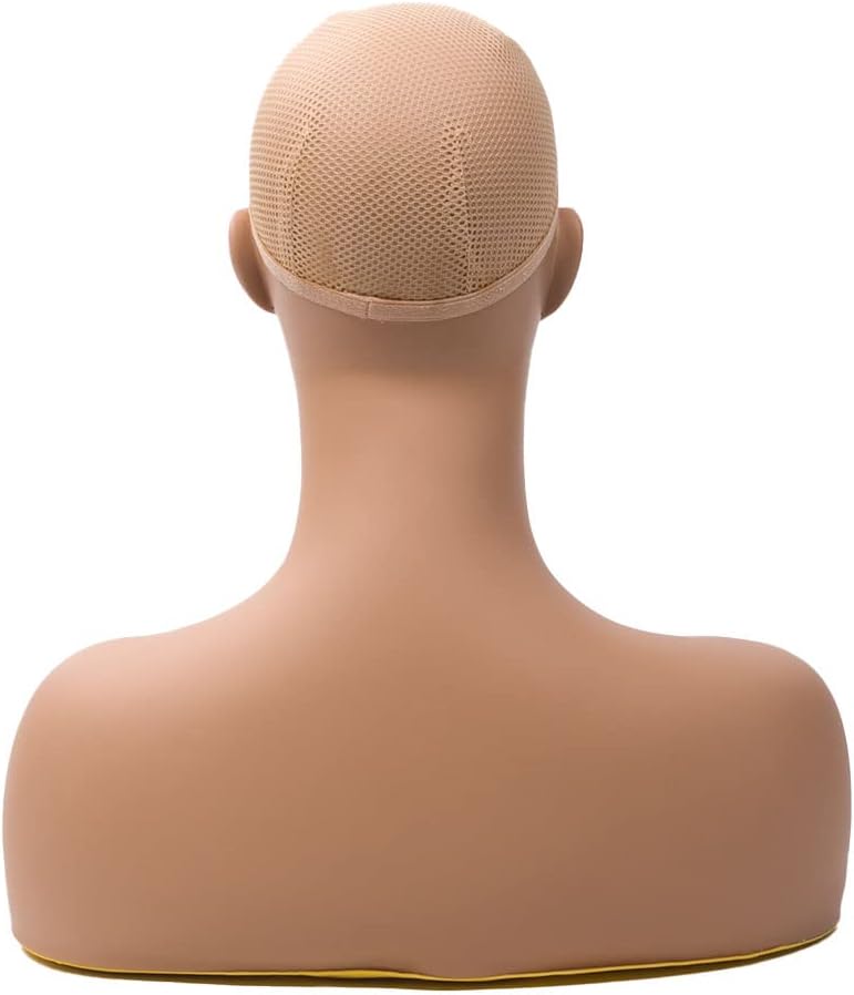 Mannequin Head with Shoulders PVC Wig Stand Bust for Hat Wigs Display