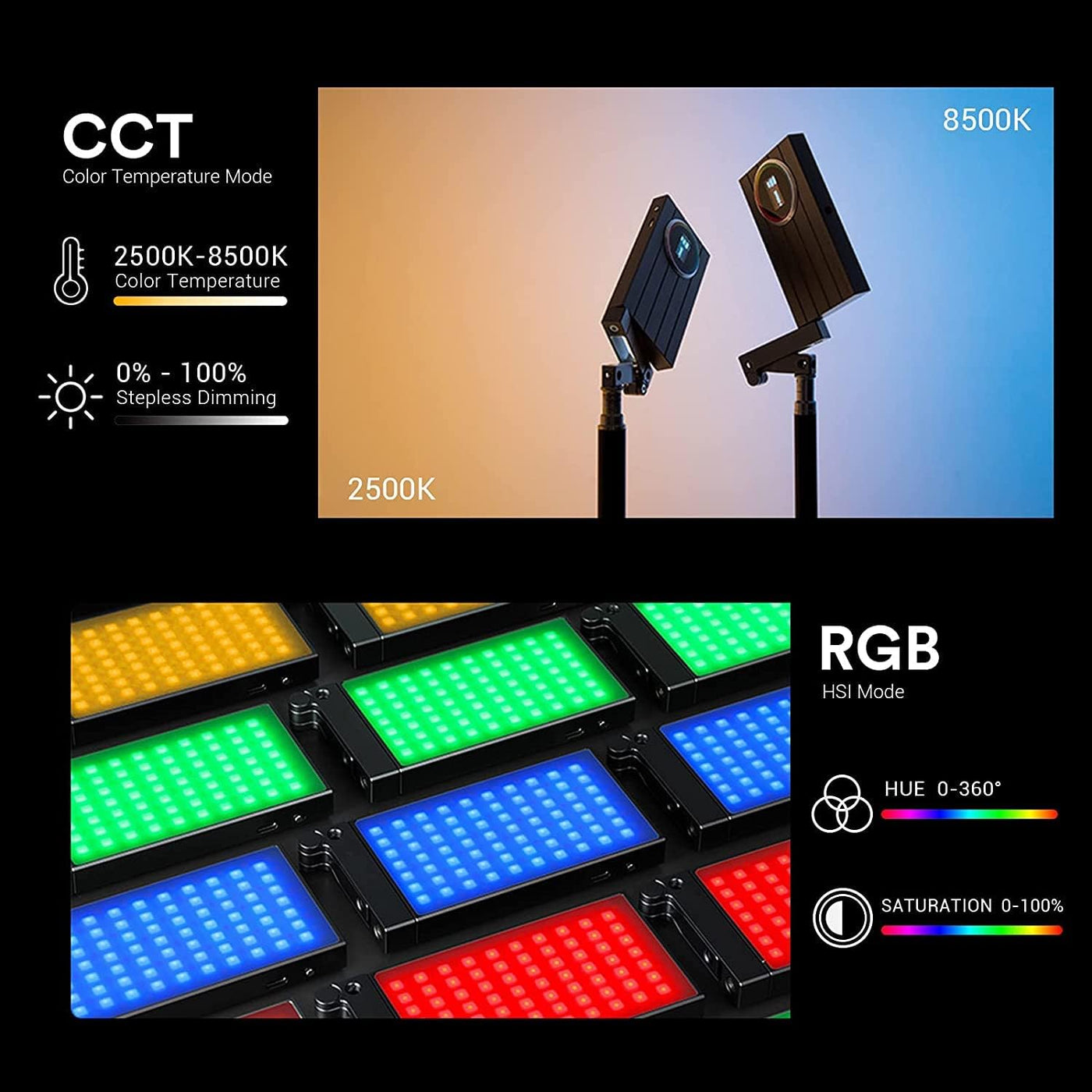 Godox M1 RGB LED Video Light Panel, Pocket Size, Music Mode, 15 FX & CCT Modes