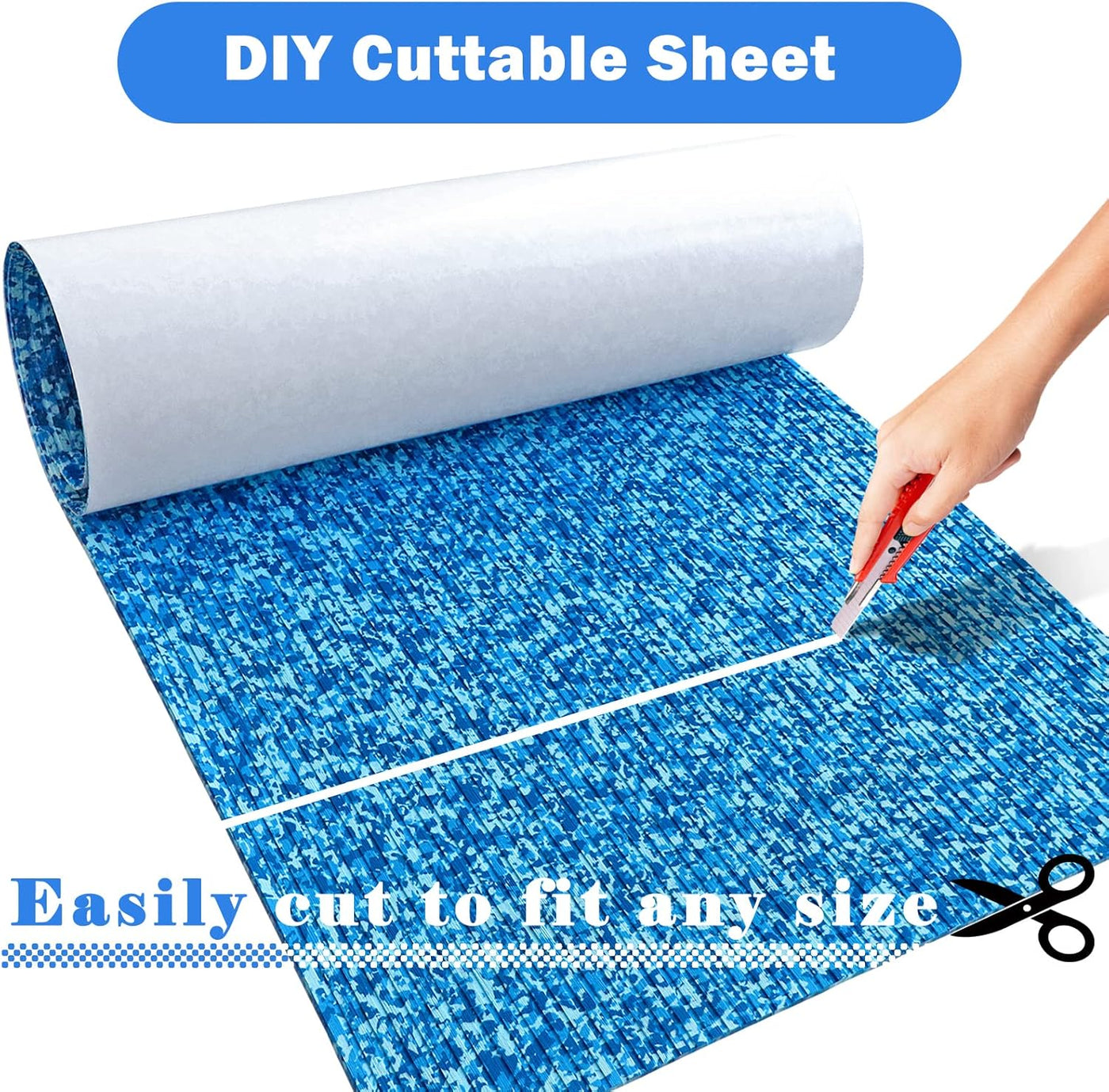 Boat Deck Flooring EVA Foam Non Slip Self Adhesive Camo Kayak Yacht 240x115CM