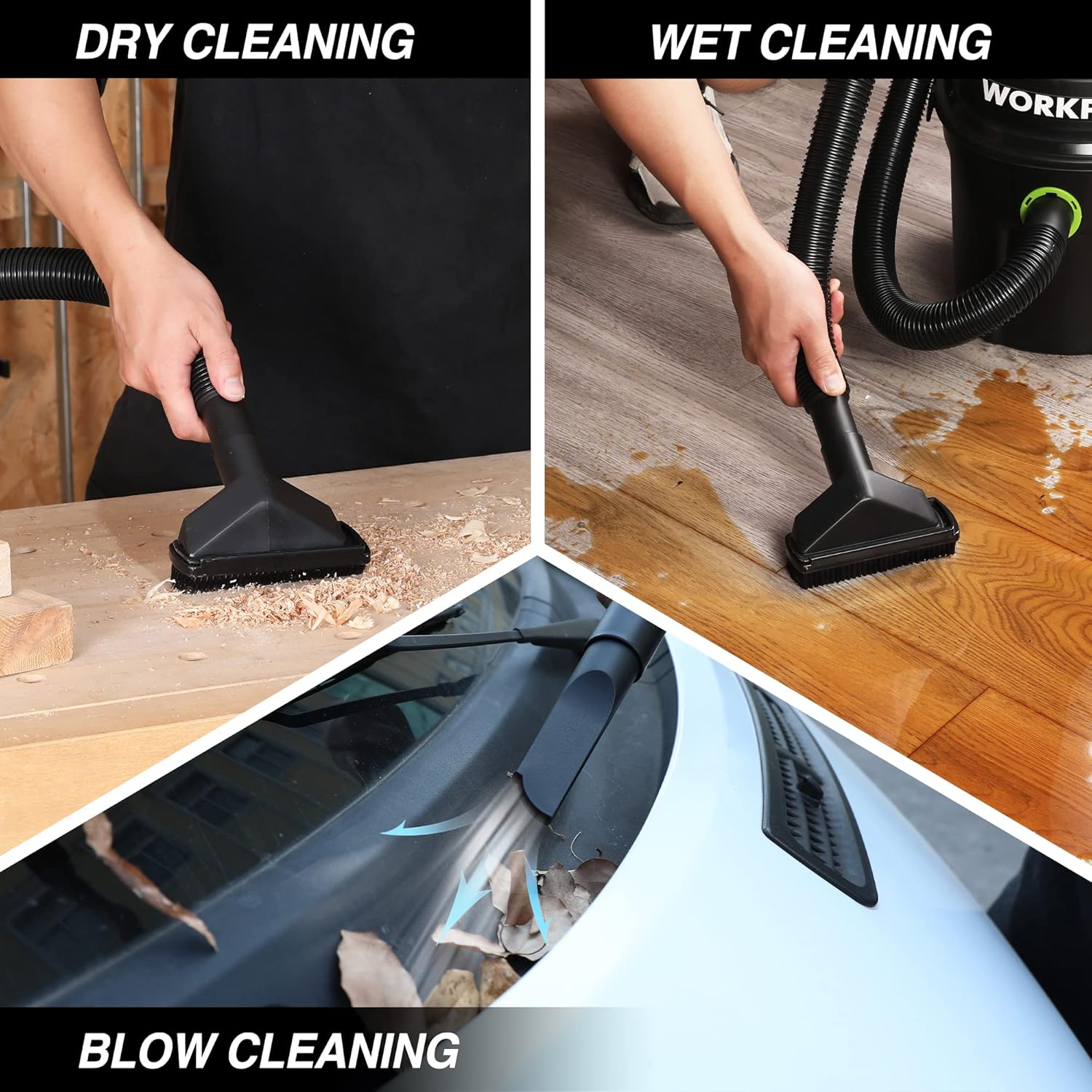 WORKPRO 1200W Wet & Dry Vacuum – 10L, Blow Function, Multi-Surface Use