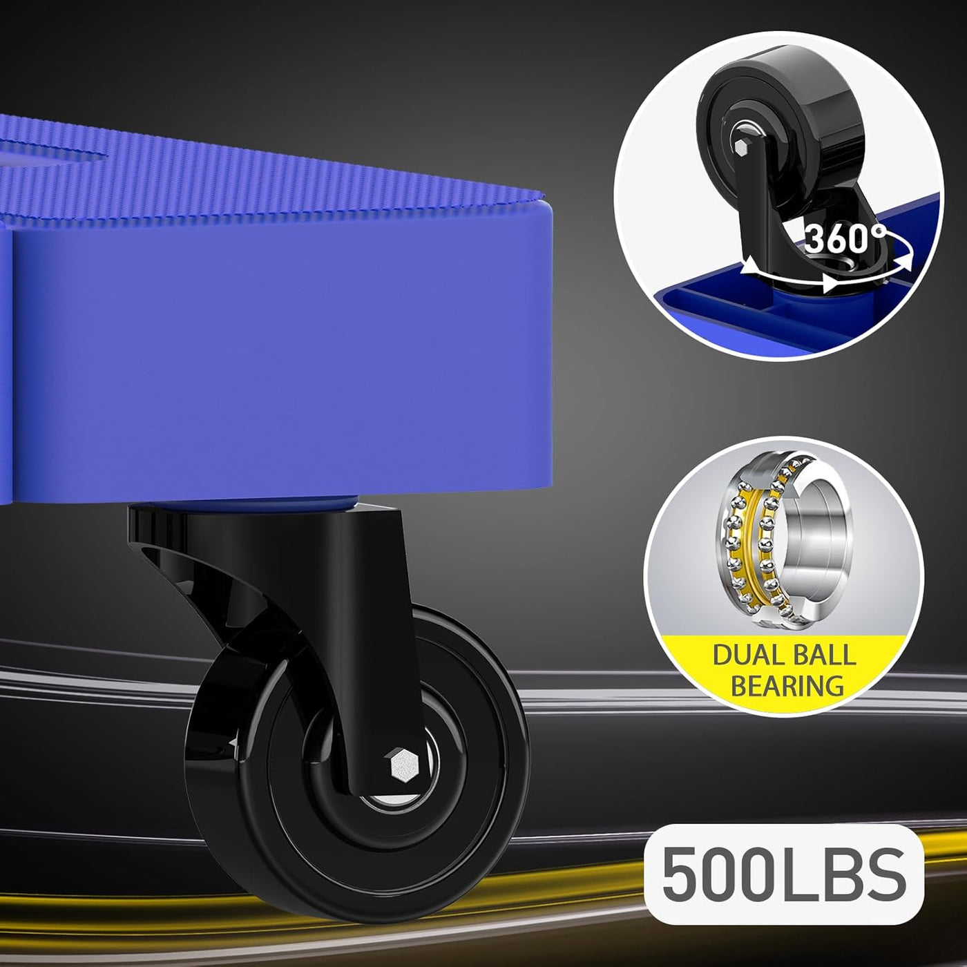 Folding Hand Truck 500LB, 6-Wheel Luggage Cart for Office & Travel SOLEJAZZ