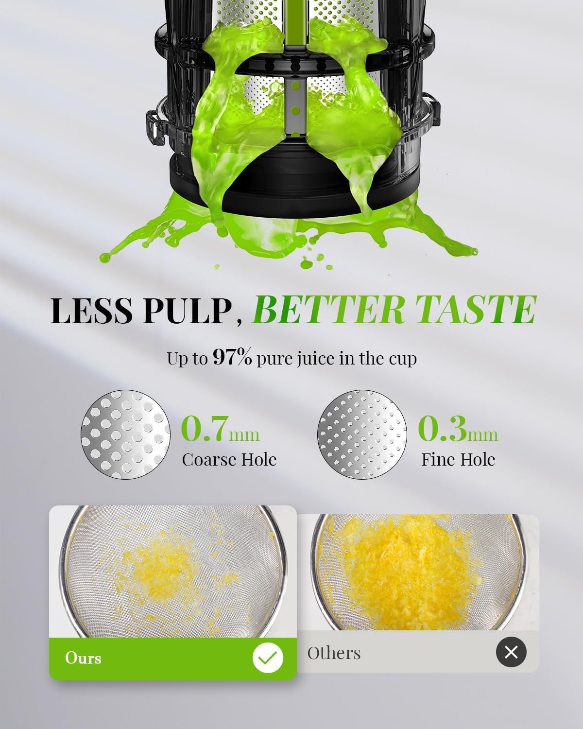 Cold Press Juicer Slow Masticating High Yield Easy Clean 600ml KIDISLE