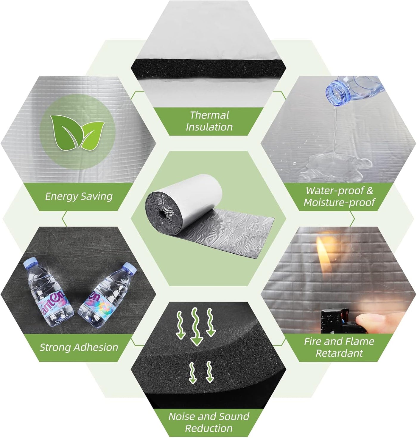 Aluminium Foil Insulation Self Adhesive 7mm Thermal Soundproof 1x10m Dripex