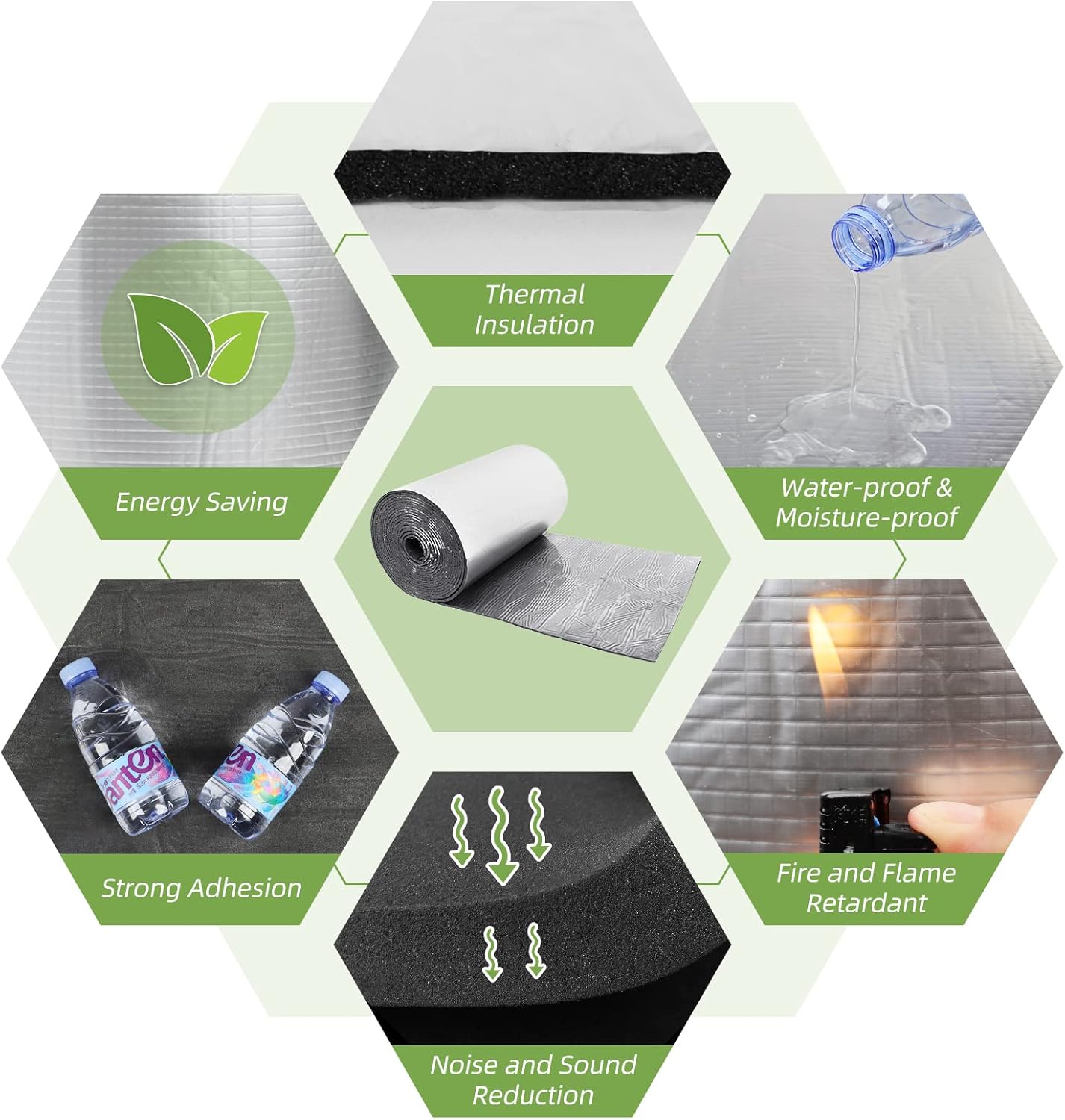 Aluminium Foil Insulation Self Adhesive 7mm Thermal Soundproof 1x10m Dripex