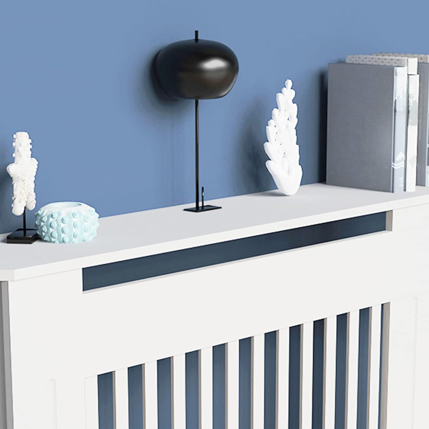 Large White High Radiator Cover Cabinet, 100cm Internal Height, Modern Design