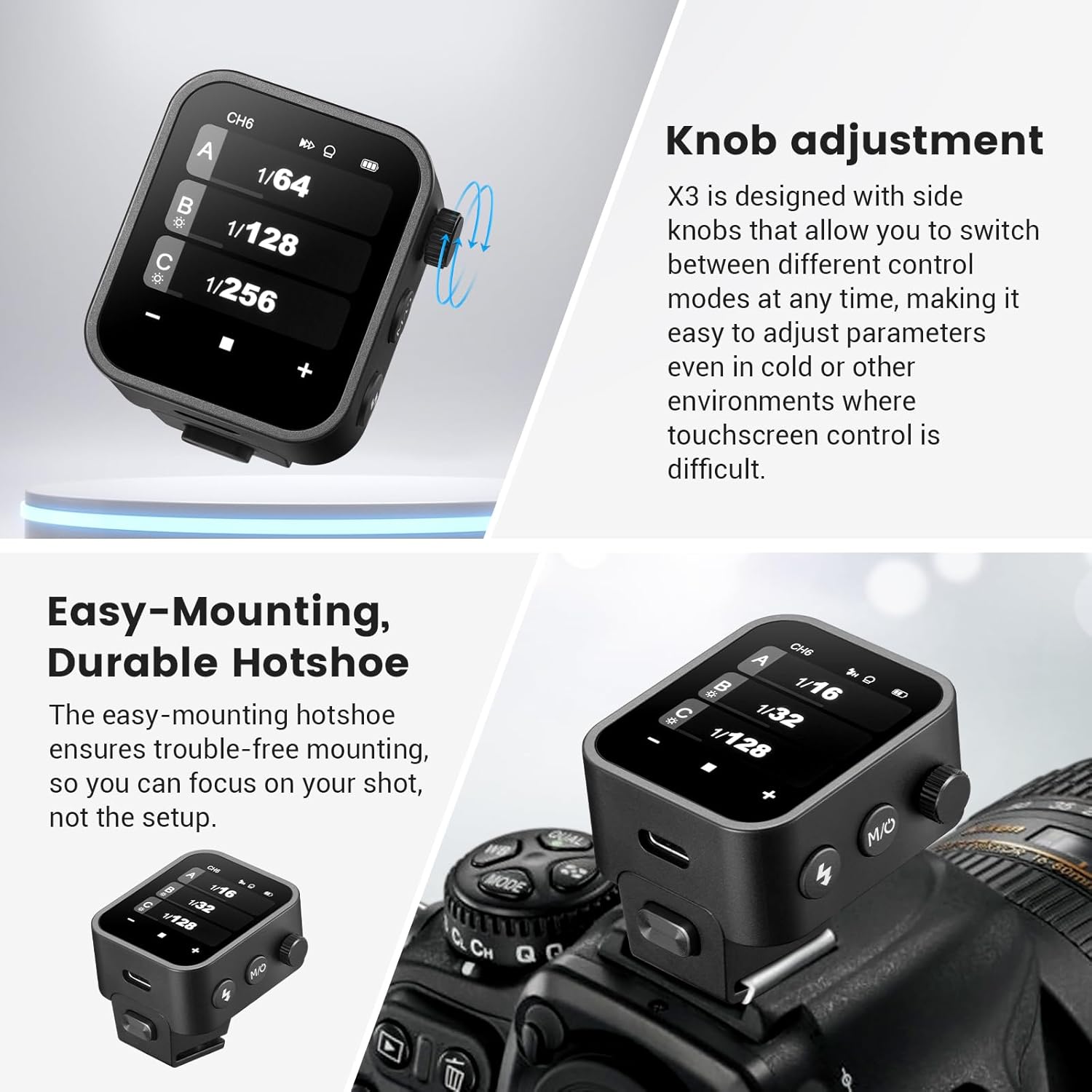 Godox X3-N TTL Wireless Flash Trigger 1/8000s HSS Touchscreen for Nikon Cameras