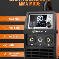 HITBOX 140A 4-in-1 Portable MIG Welder Gasless, TIG, ARC, Spool Gun Digital LED