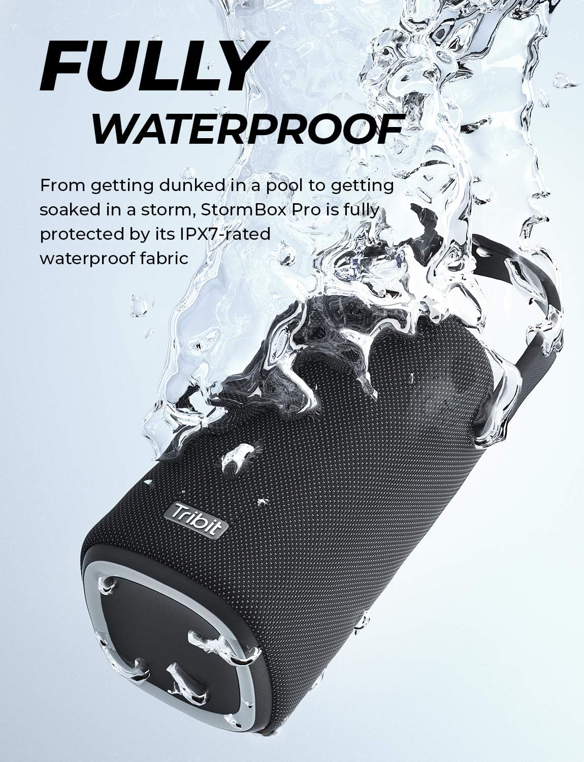 Tribit StormBox Pro Bluetooth Speaker, 360° Sound, XBass, 24H Playtime, IP67