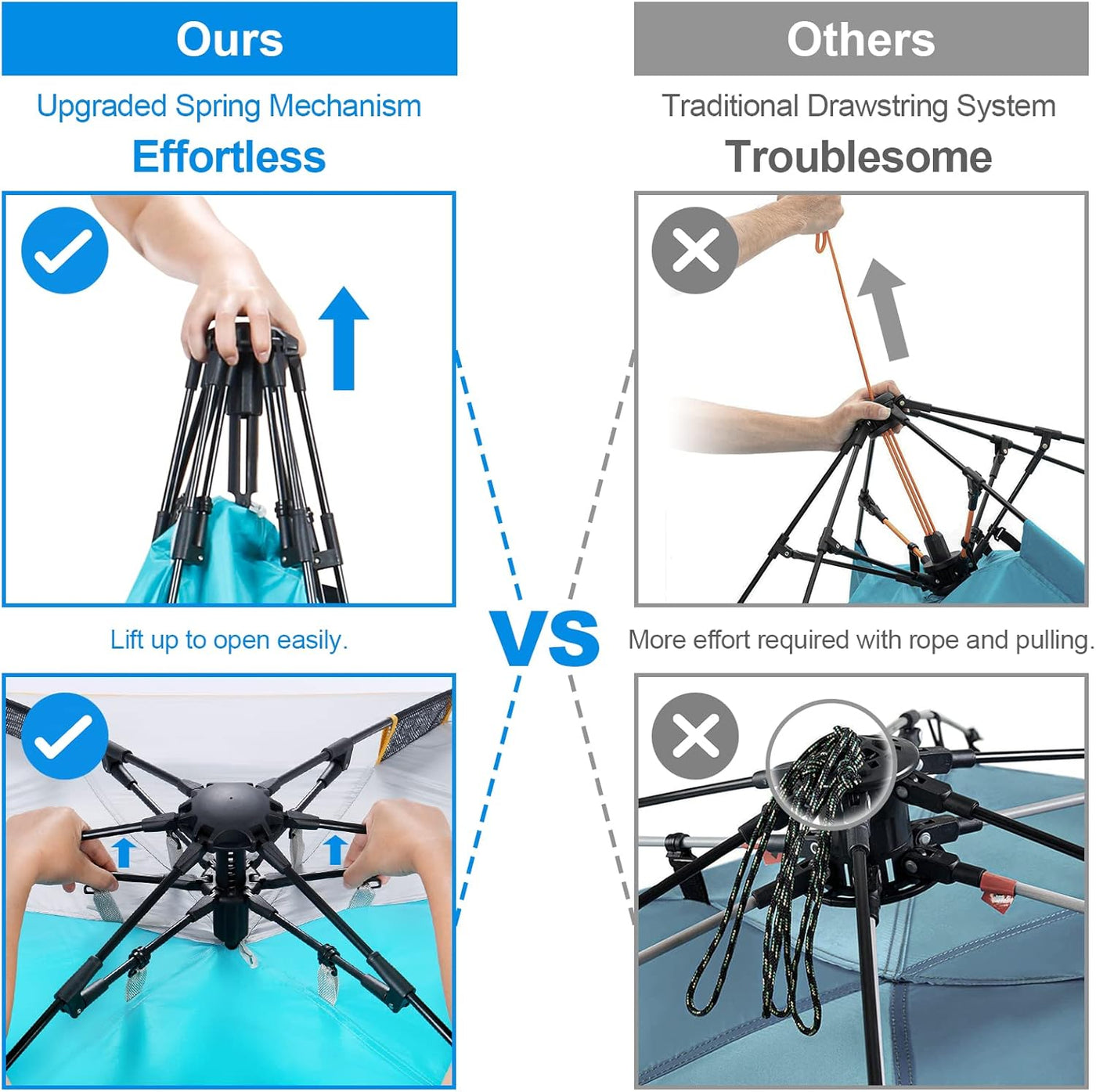 4-5 Person Beach Tent UPF 50+ Sun Shelter Portable Waterproof WolfWise