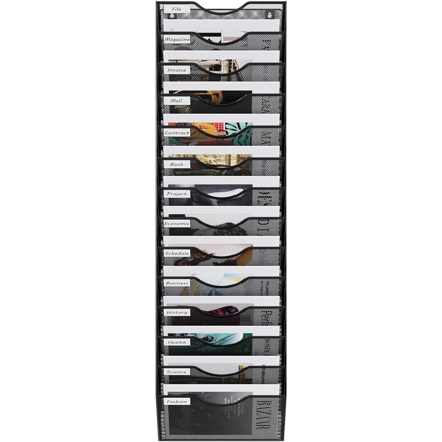 Metal 14 Tier A4 Wall Mounted Document Holder File Organizer Rack EasyPAG