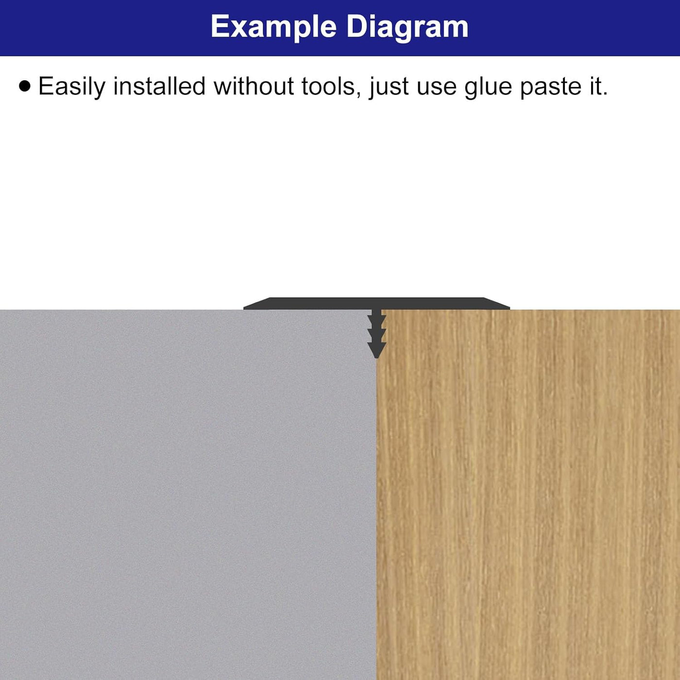 2PCS Aluminum T Molding, 35.4'' Transition Strip, Black for Wood/Vinyl/Laminate Floors