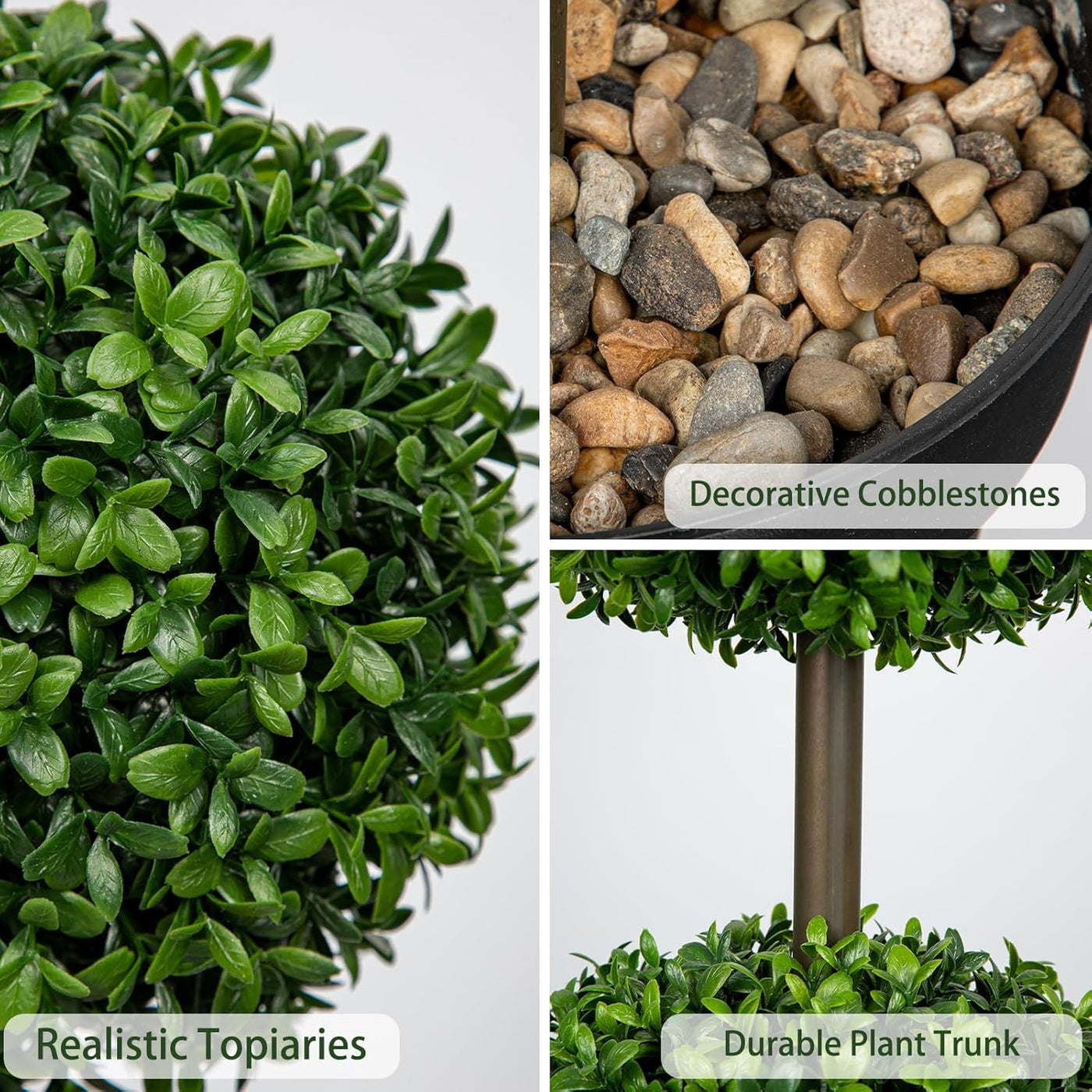 Artificial Topiary Tree Outdoor 4FT Fake Plant Ball Pot Indoor Decor Hollyone