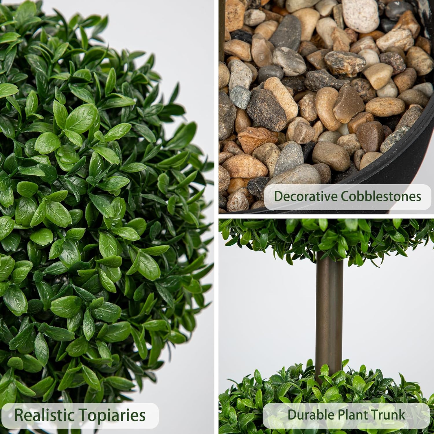 Artificial Topiary Tree Outdoor 4FT Fake Plant Ball Pot Indoor Decor Hollyone