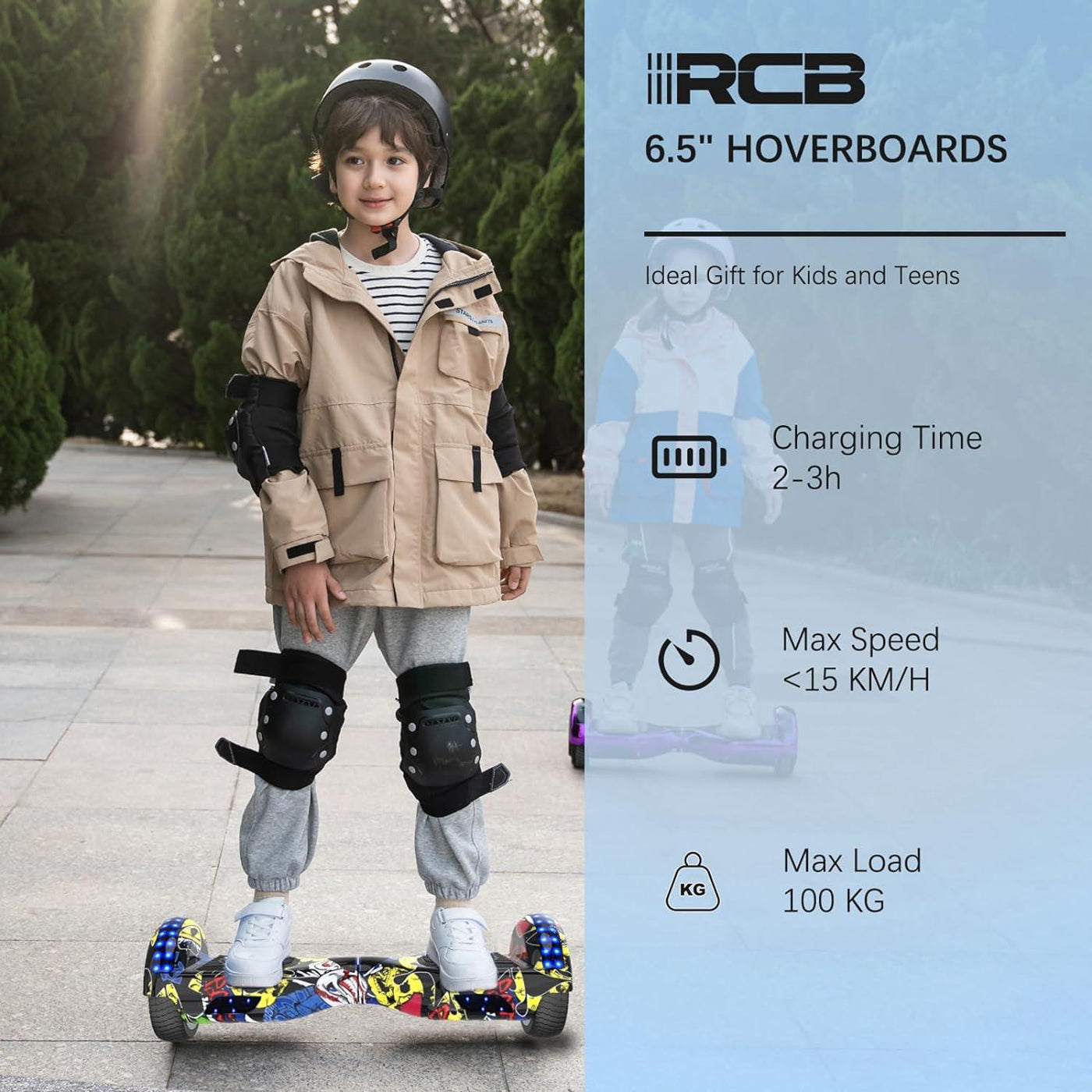RCB Hoverboards 6.5 inch with Bluetooth, Speaker, Colorful LED Lights - Massive Discounts