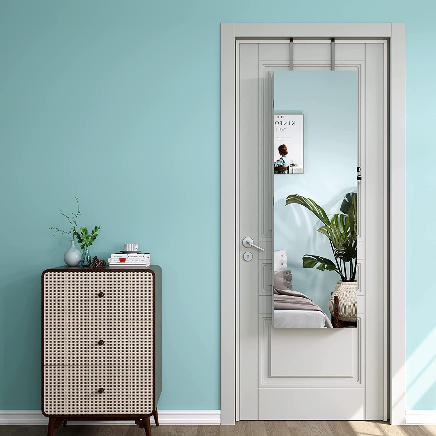Jewelry Organizer Mirror Wardrobe Wall Mounted Door Hanging Lockable Dripex