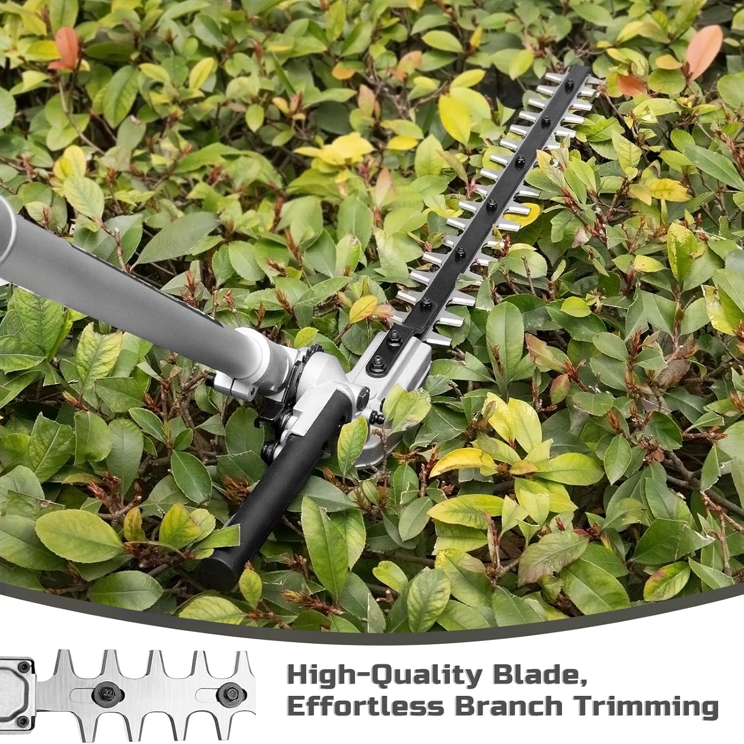 Gardening tool with high-quality blade trimming a bush