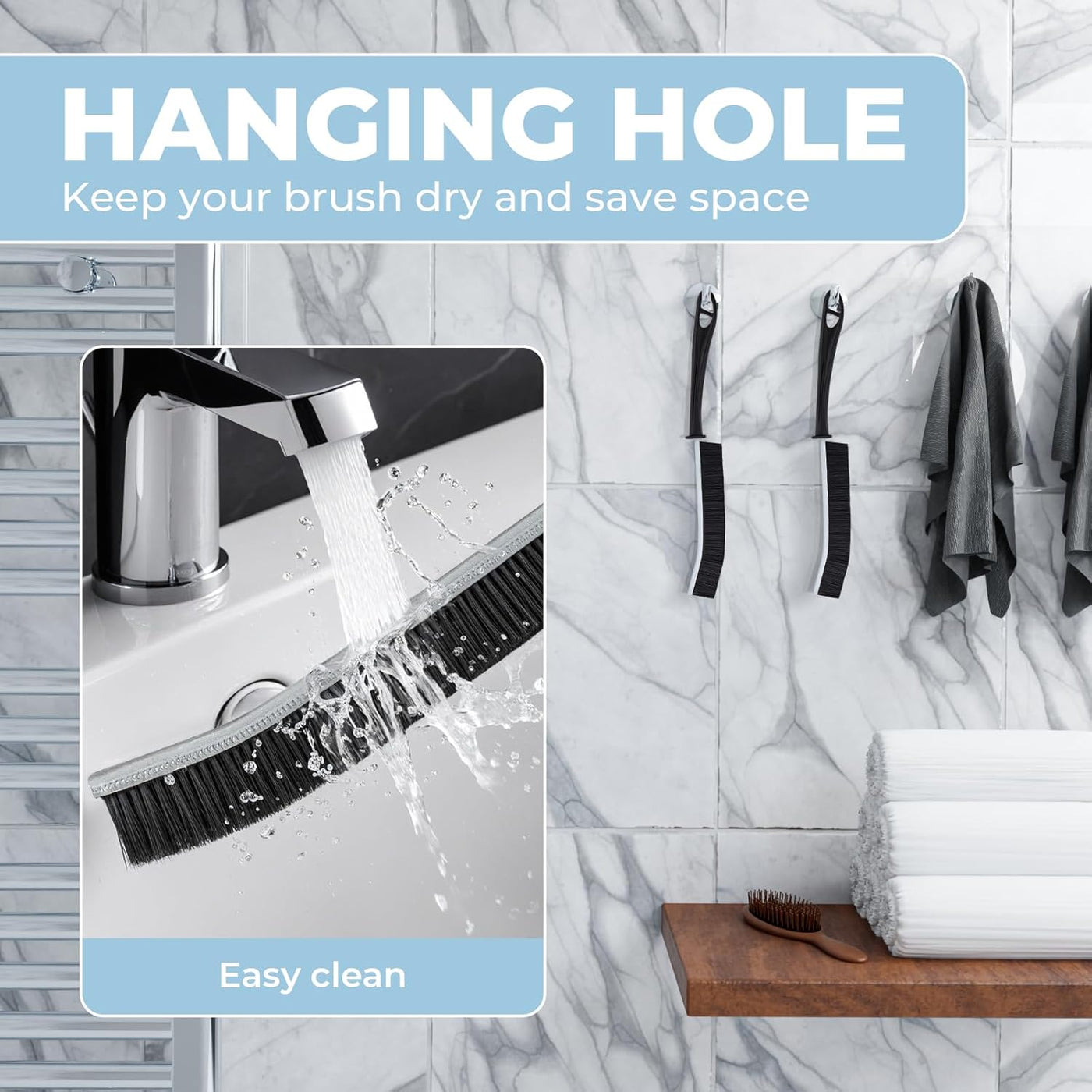 Crevice Cleaning Brush Set Hard Bristle for Grout Kitchen Bathroom 6pcs FOOGWEE