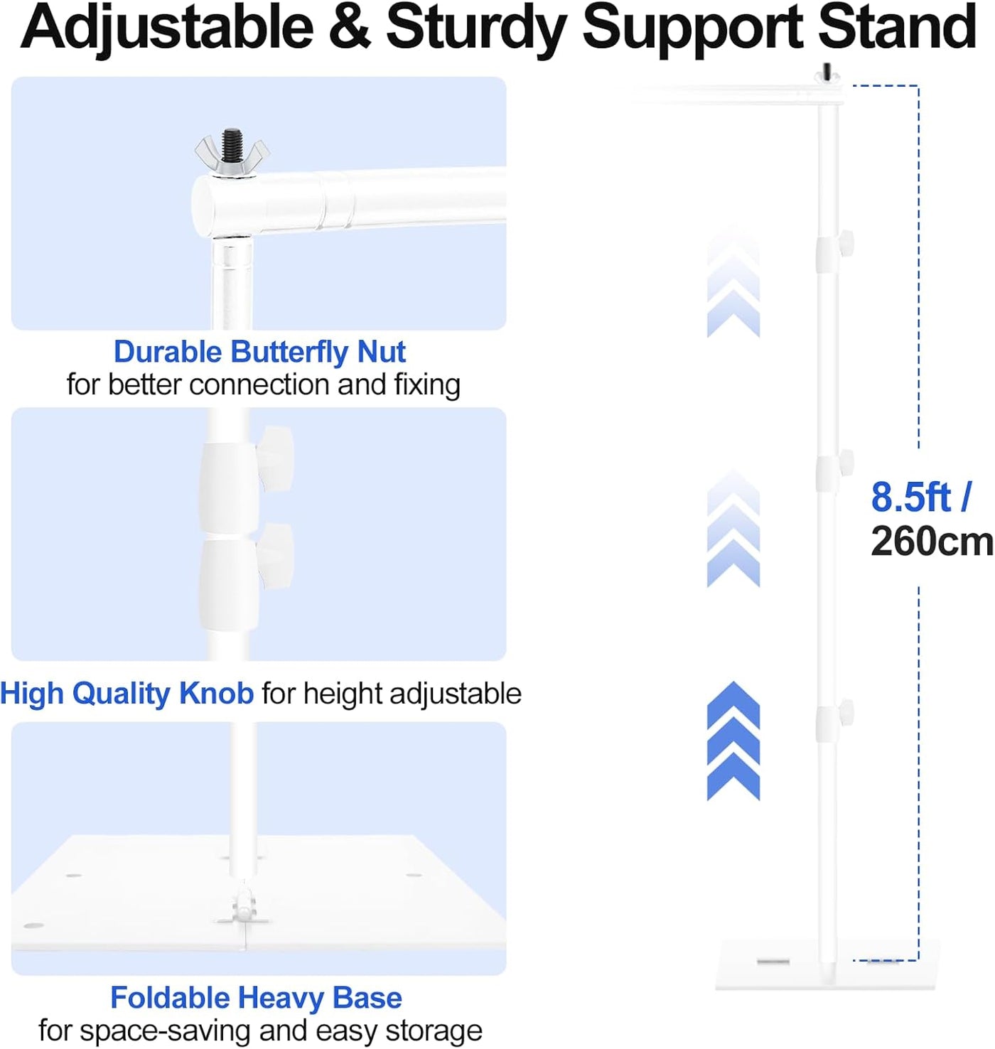 EMART 8.5x10ft Backdrop Stand – Heavy Duty White Frame for Studio & Events