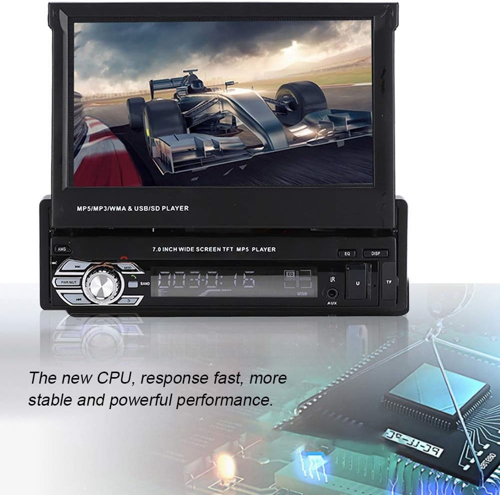 Multimedia Car Stereo 7'' 24Bit DAC, High-Speed USB2.0 Touch Screen WAV Support