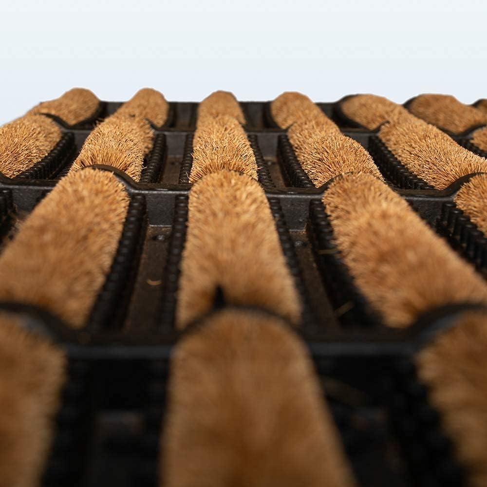 Doormat Heavy Duty Rubber Large Tuff Scrape 75x45 cm 100% Coir Bristle - Massive Discounts