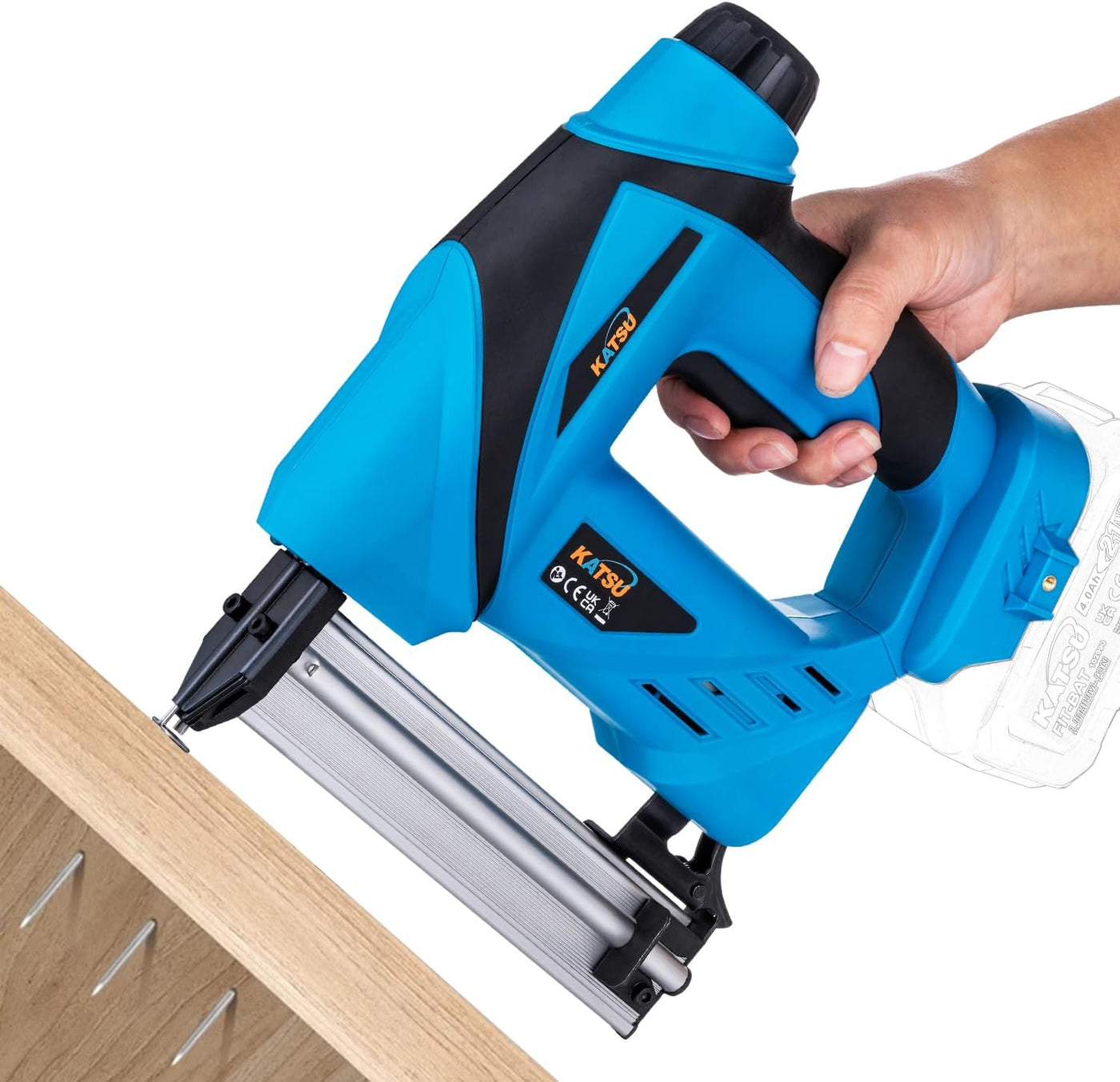 KATSU 21V Cordless Nail Gun 2-in-1 Nailer & Stapler for Carpentry (Battery not Included)