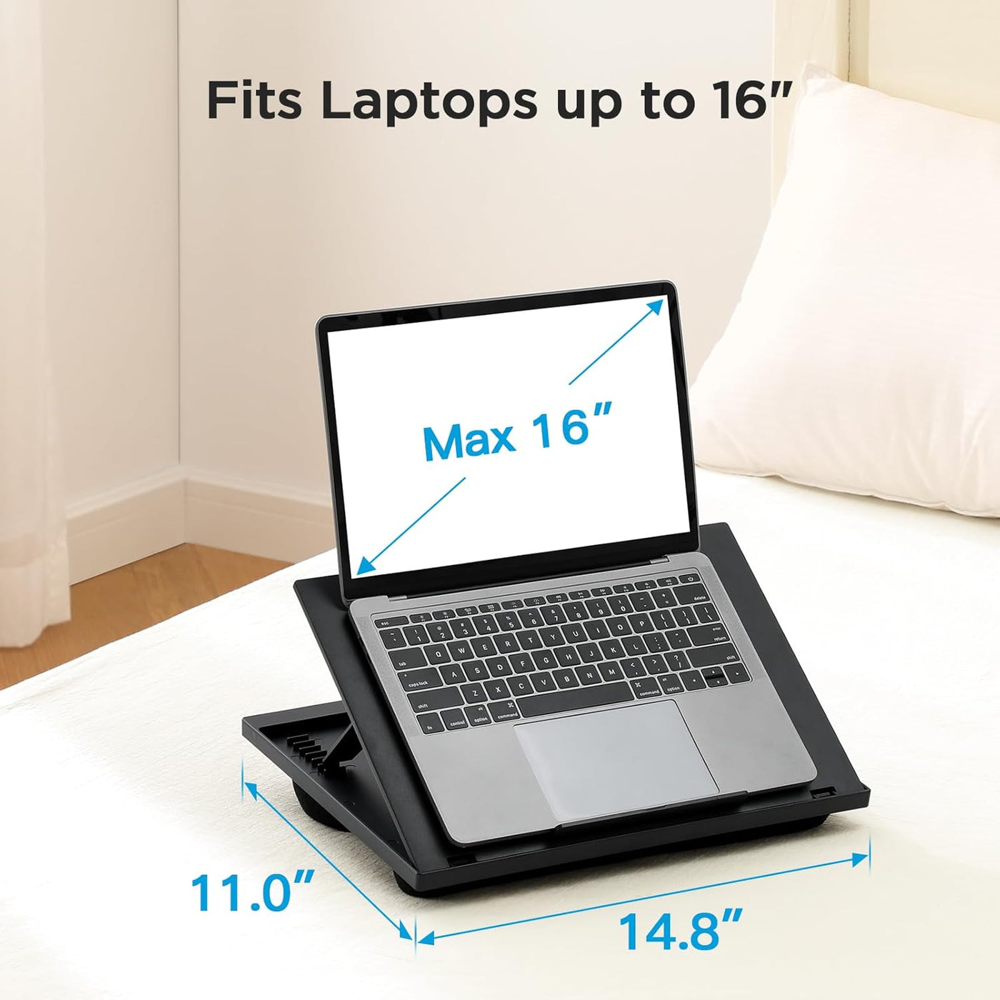 HUANUO Lap Desk - Adjustable Laptop Tray with Cushion, Fits up to 15.6'', Portable