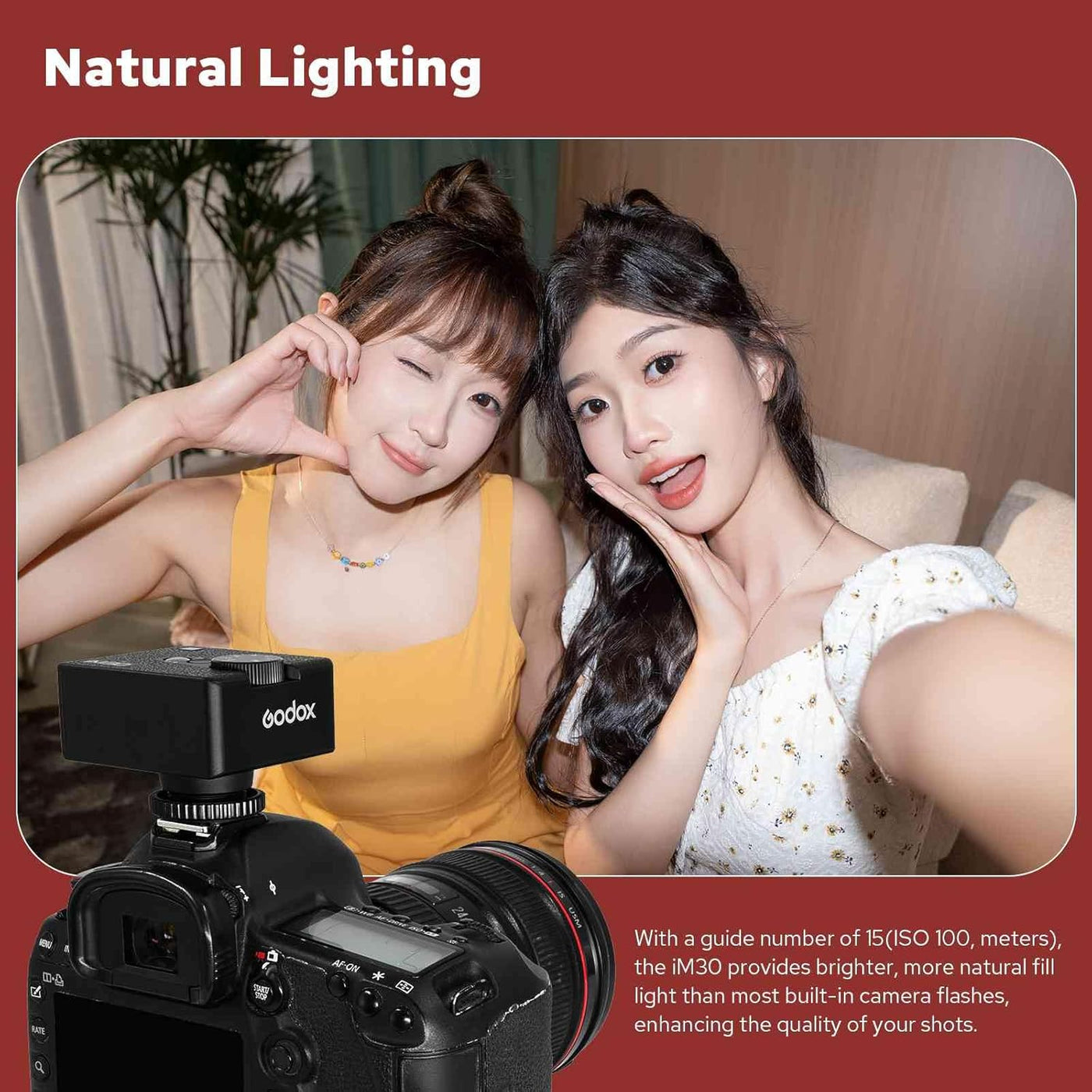 Godox iM30 Mini Camera Flash GN15 Optical Control for Canon Sony Fuji Nikon