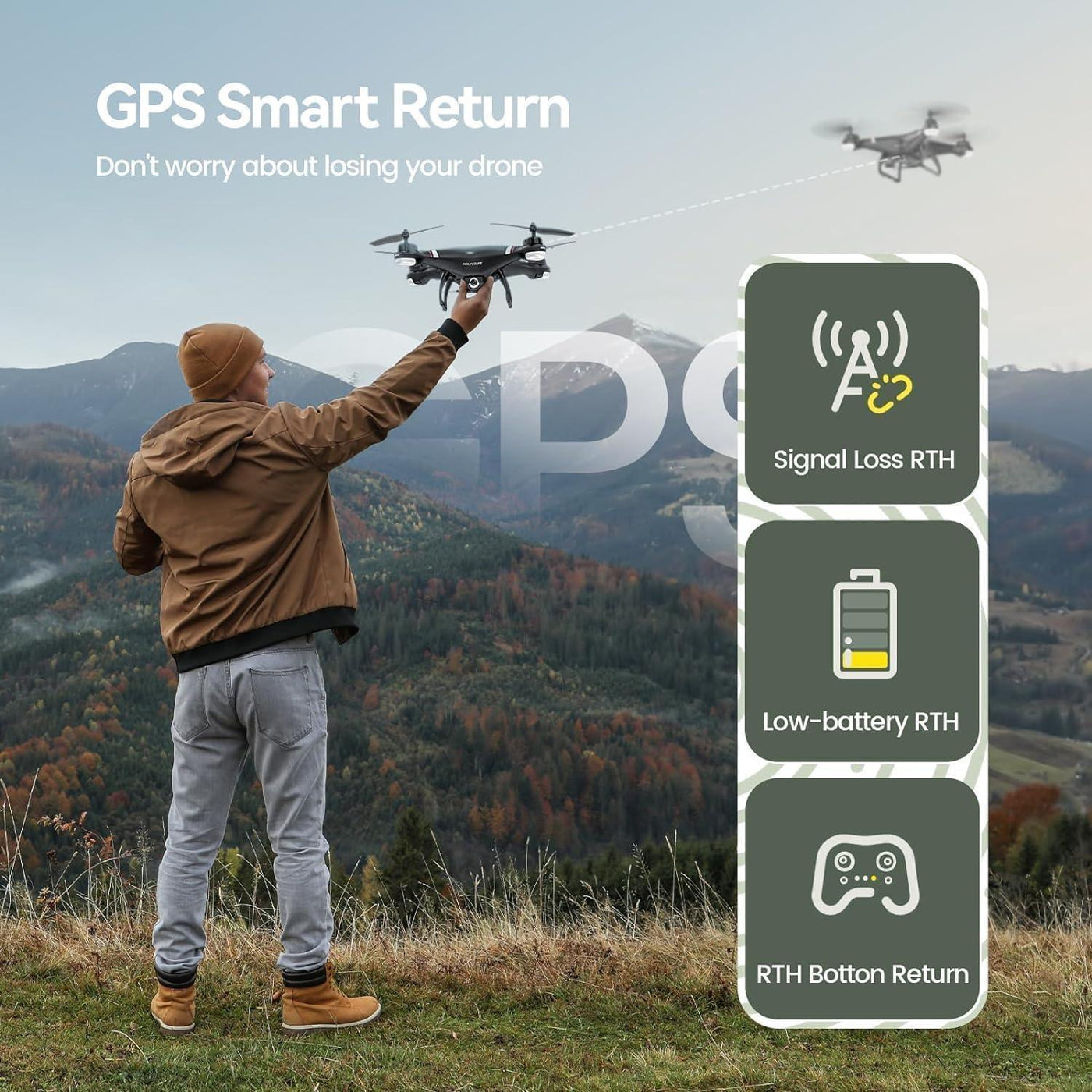 Holy Stone HS110G GPS FPV Drone with 2K HD Live Video / 2 Batteries - Massive Discounts