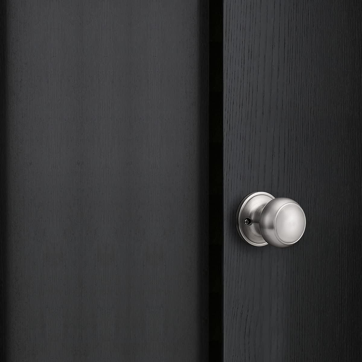 Probrico 5 Pack Brushed Nickel Dummy Door Knobs - Keyless Round Stainless Steel