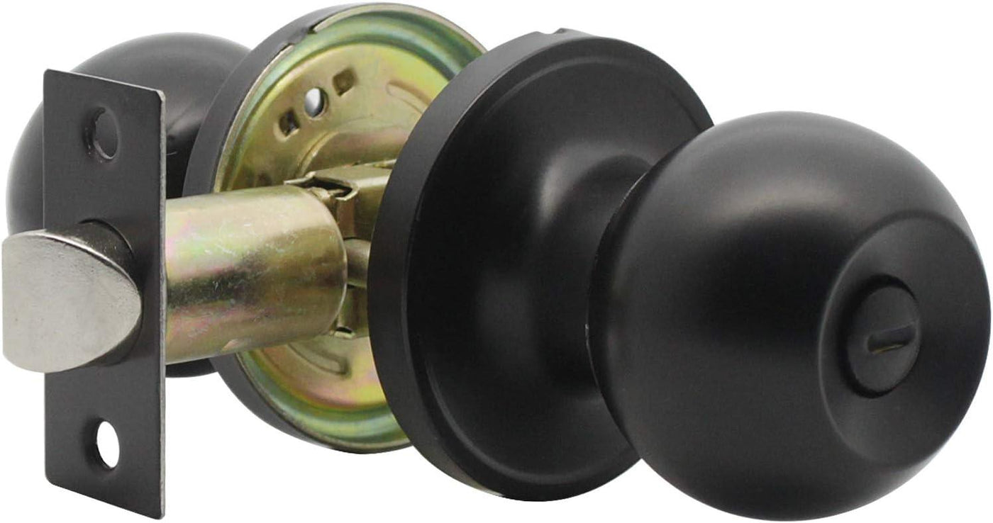 Probrico Black Privacy Door Knob | Keyless Interior Knob for Bedroom & Bathroom