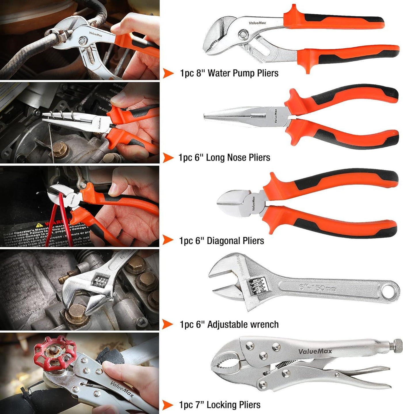 ValueMax 218PC Home Tool Kit | 13-Inch Bag, Pliers, Sockets, Wrench, Screwdrivers