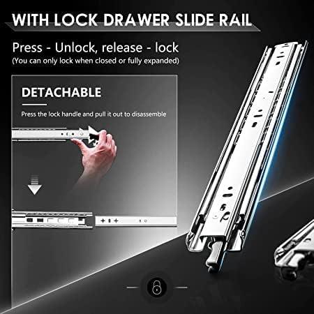 Drawer Runners 32 inch Heavy Duty with Lock 68KG Load 800mm Extension - Massive Discounts