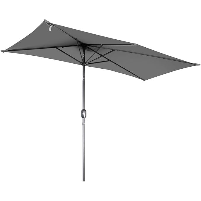 Half Rectangular Patio Parasol UV30+ Tilt Crank Handle Angel Living