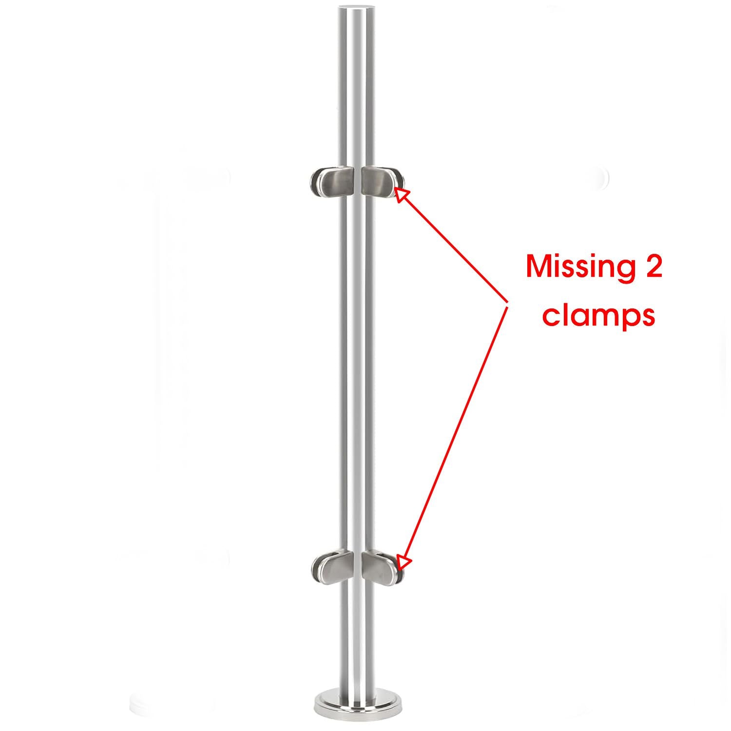 110cm Stainless Steel Balustrade Corner Post aleawol