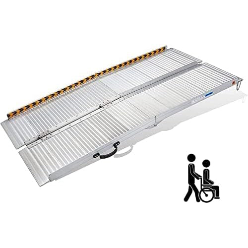 Gardhom 5FT Aluminum Folding Wheelchair Ramp 272KG Capacity for Steps & Doorways