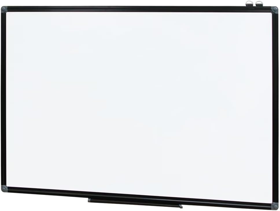 Magnetic Whiteboard 90x60cm Wall Mounted Dry Erase Board Black Frame XIWODE Steel