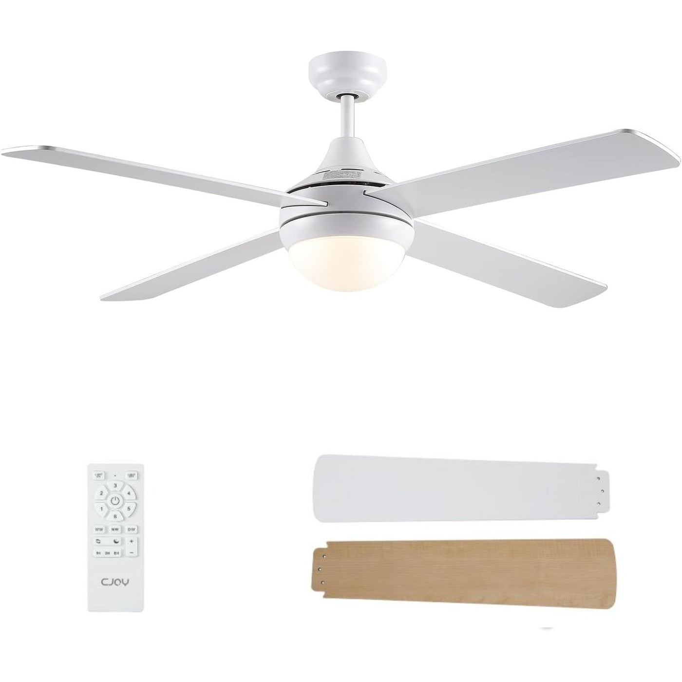 Ceiling Fan With Lights 48 Inch Remote Reversible Dimmable CJOY