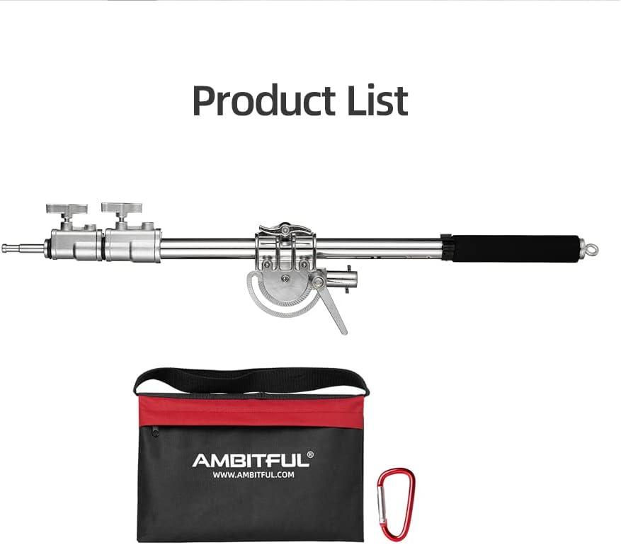 AMBITFUL MF-01 Stainless Cross Arm Kit: 94-232 cm Boom Arm for C-Stand - Massive Discounts