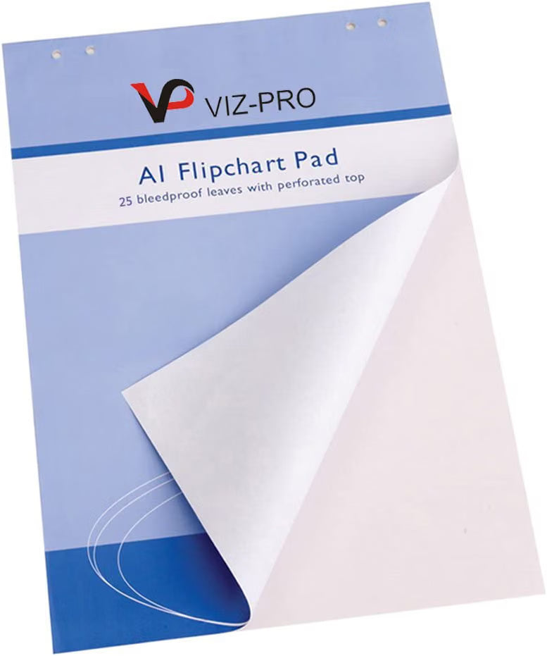 A1 Flipchart Paper Pad 25 Sheets Standard Easel Presentation Paper VIZ-PRO Office