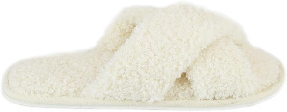 White fluffy slipper on a white background
