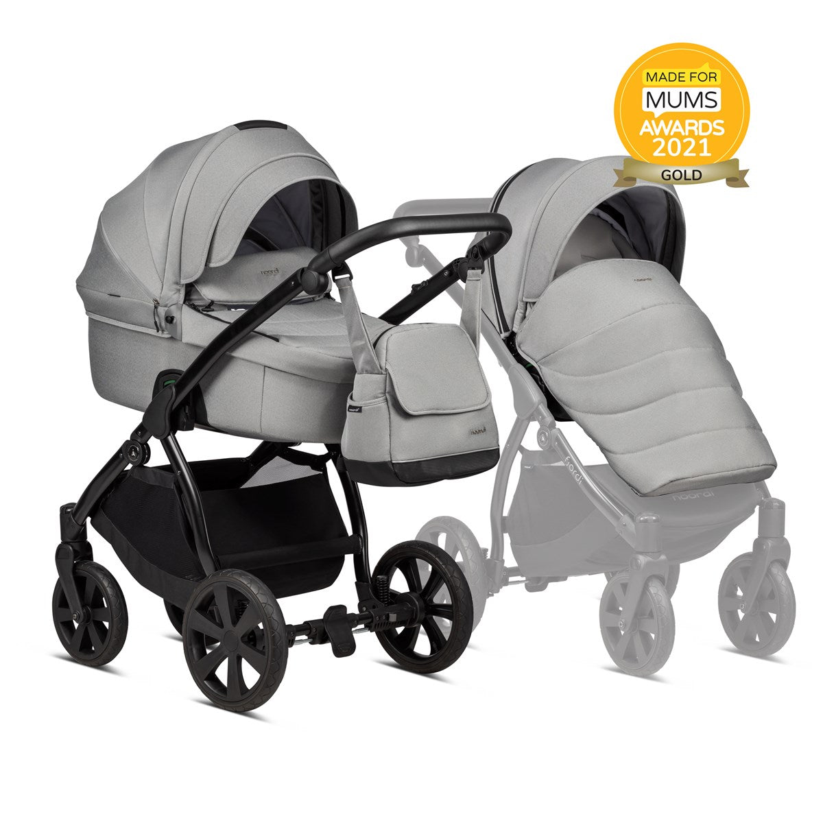 3 in 1 Travel System Pram Pushchair Carrycot Car Seat Noordi Fjordi