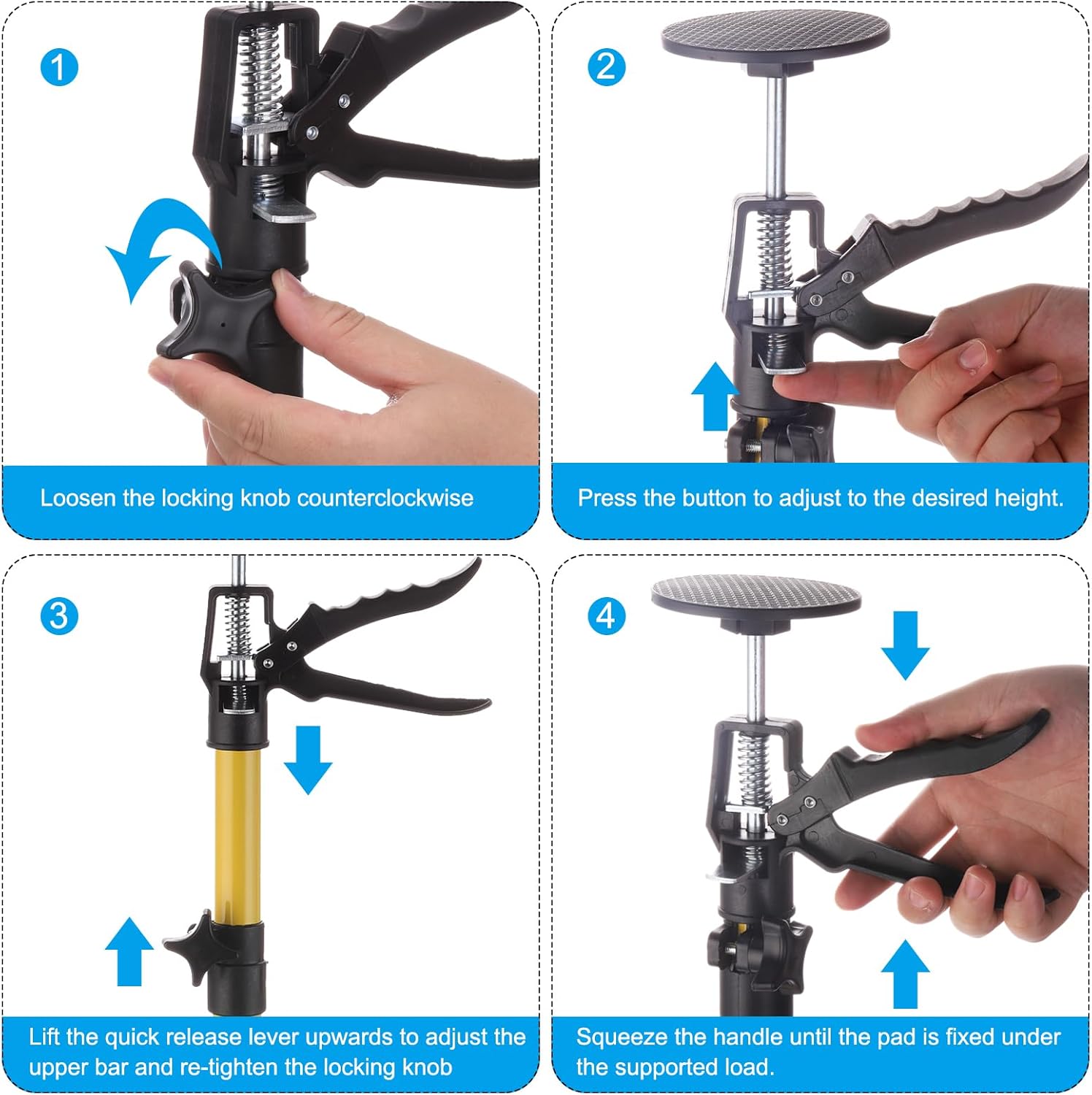 Telescopic Support Pole 45.3-114.2in 220lb Cabinet Jack 3rd Hand PATIKIL