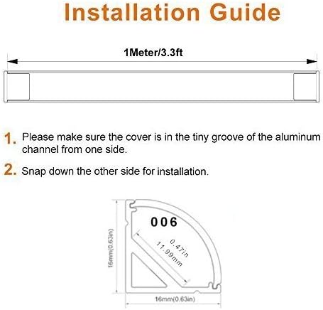 LightingWill 5-Pack Thicker LED Aluminum Profile, 3.3ft V-Shape, Silver