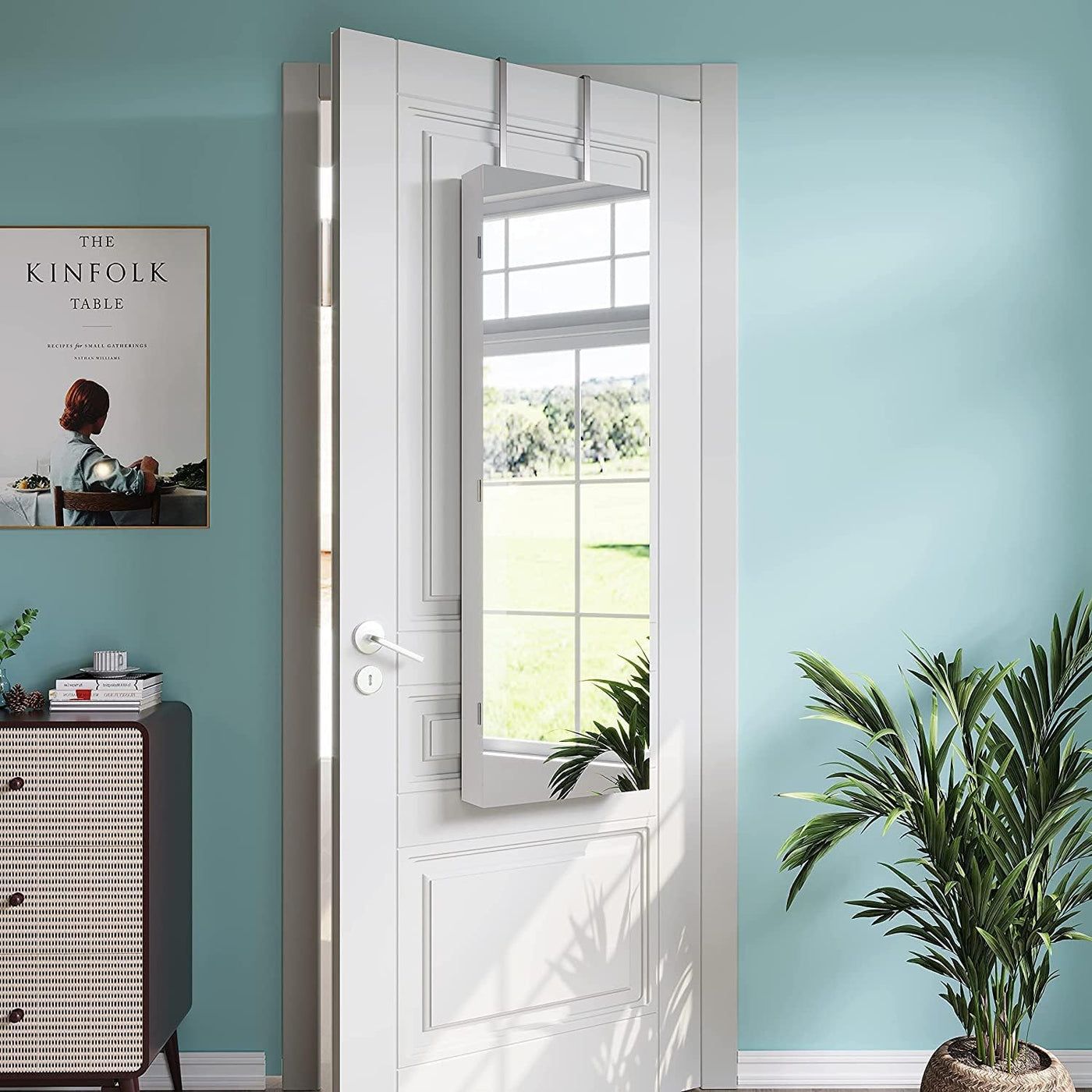 Jewelry Organizer Mirror Wardrobe Wall Mounted Door Hanging Lockable Dripex