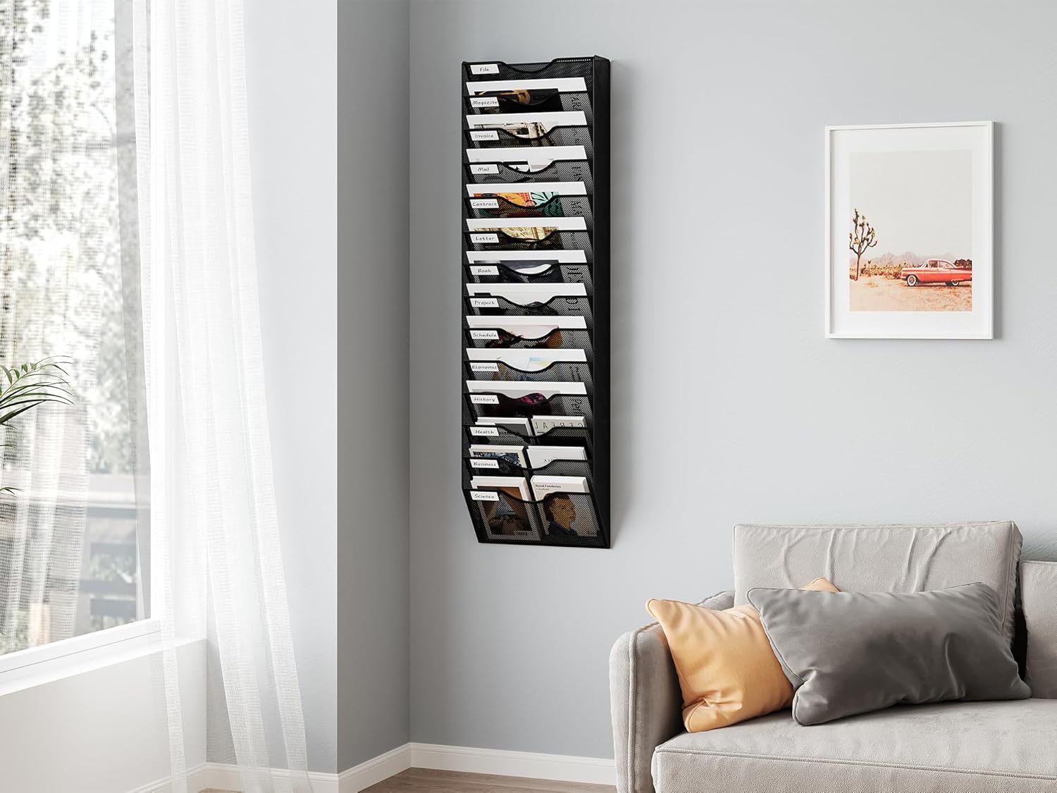 Metal 14 Tier A4 Wall Mounted Document Holder File Organizer Rack EasyPAG